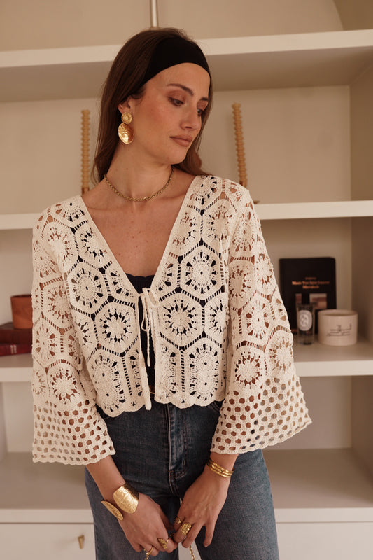 Gilet court en crochet